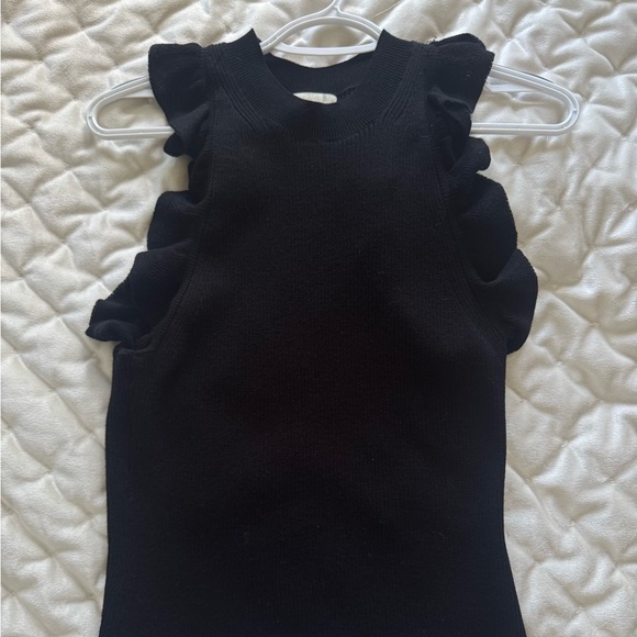 H&M Black Ruffle Tank Top - Picture 1 of 4